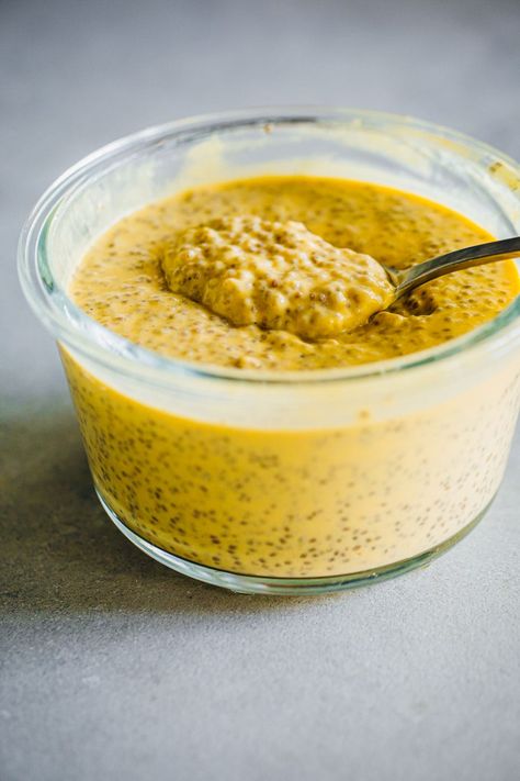 Mango Lassi Chia Pudding Healthy Protein Desserts, Chia Seed Coconut Milk, Mango Chia Pudding, Mango Lassi, Chia Seed Pudding, Healthy Cookies, Chia Pudding, Everyday Food, Chia Seeds