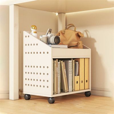 Under Desk Storage ShelfMeeting daily storage needs, one" to solve your troublesThree-dimensional storage with partition, expert in storage Color: White | Inbox Zero Mataya 21.64 H x 15.75 W Cart in White | 21.64 H x 15.75 W x 9.45 D in | Wayfair Storage For Desk Without Drawers, Under Desk Shelf, Desk Wall Shelves, Desk Storage Organization, Under Desk Organization, Under Desk Storage Ideas, Storage Under Desk, Cubby Desk, College Wishlist