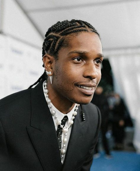 Asap Rocky Cornrows, Asap Rocky Hair, Skater Girl Hairstyles, Afro Hair Twists, Hairstyles For Men Black, Asap Rocky Braids, Straight Backs, Braids With Fade, Hair Like Wool