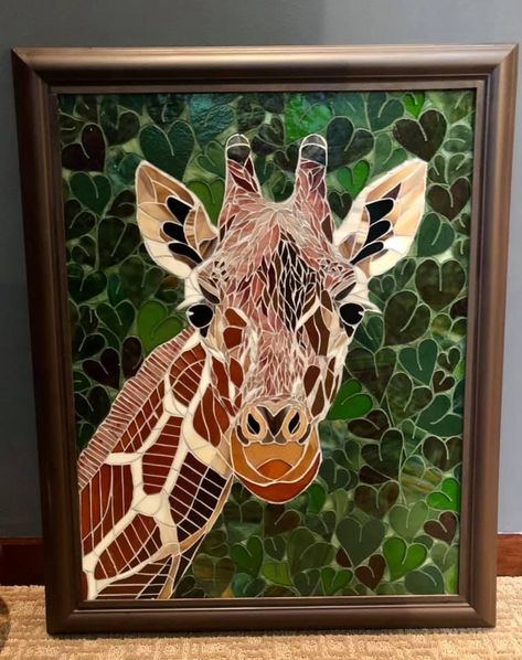 Mosaic Inspiration, Mosaic Animals, Mosaic Ideas, Reduce Reuse Recycle, Reduce Reuse, Reuse Recycle, Stain Glass, Giraffes, Flora And Fauna