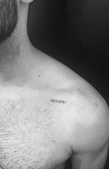 30 Simple Tattoos Ideas for Men - The Trend Spotter Simple Tattoos Ideas, Collar Bone Tattoos, Tattoos Ideas For Men, Collar Bone Tattoo For Men, Small Tattoo Placement, Tribute Tattoos, The Trend Spotter, Petit Tattoo, Men's Small Tattoo