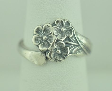 Vintage Spoon Rings, Ring Mandrel, Sterling Silver Spoon Ring, Forget Me Not Flower, Sterling Silver Spoons, Small Spoon, Vintage Spoons, Spoon Ring, Spoon Rings