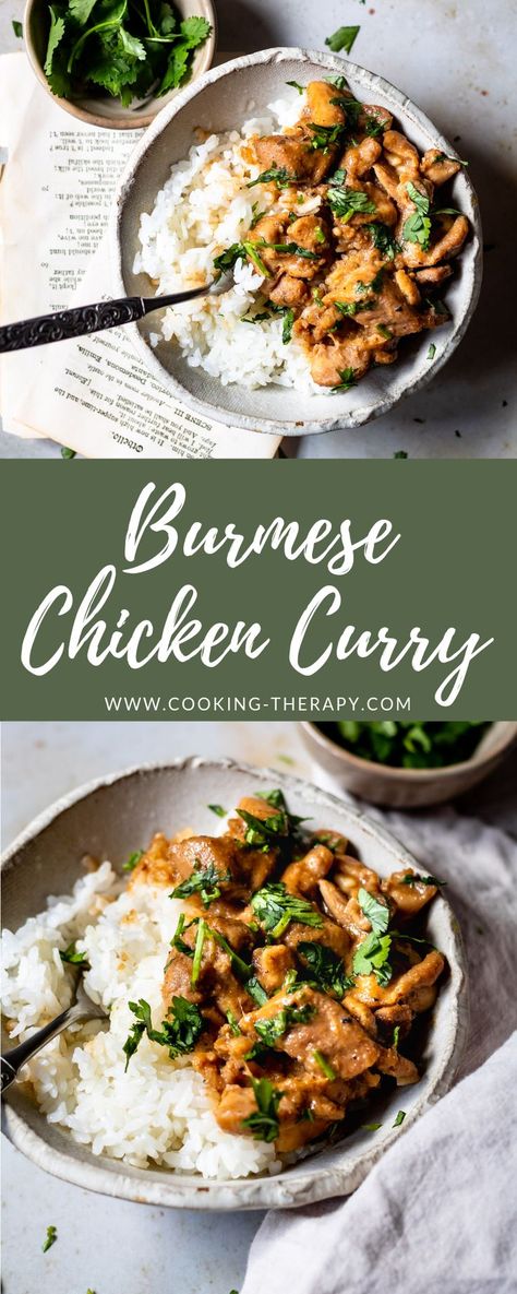 Burmese Chicken, Burmese Recipes, Cooking Therapy, Mains Recipes, Burmese Food, Blogger Ideas, Noodle Soups, Chicken Curry Recipe, Top Chicken Recipes