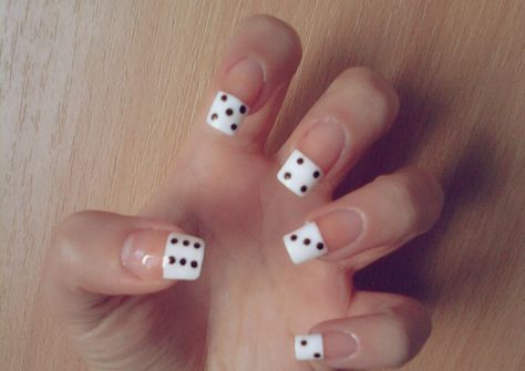 Dice Nails Dice Nails Design, Casino Nails Designs, Dice Nails, Lexi Nails, Punk Nails, Really Cute Nails, Nails Only, Nails For Kids, Sparkle Nails