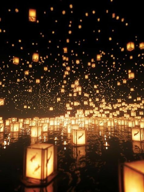 Lantern Wallpaper, Floating Lanterns, Sky Lanterns, Arte 8 Bits, Floating Lights, Lantern Festival, Paradise On Earth, Night Aesthetic, Fairy Lights