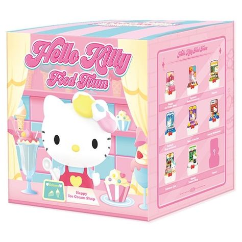 Hello Kitty Food, Pop Mart, Types Of Packaging, Hello Kitty Pictures, Hello Kitty Items, Hello Kitty Collection, Ice Cream Shop, White Box, Blind Box