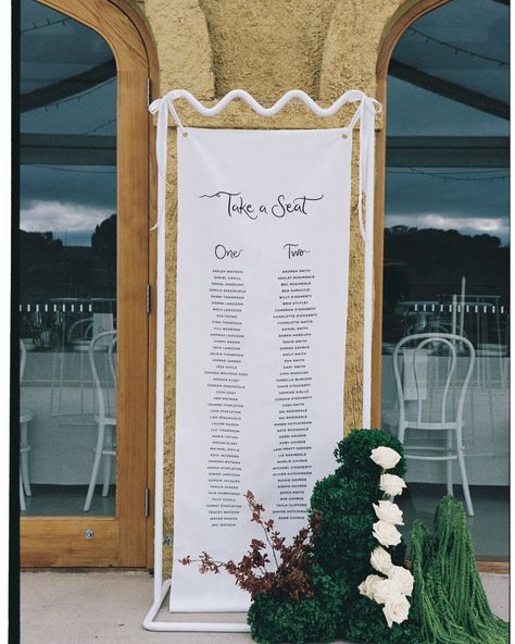 Charlotte & Jordan 🍇 🦢 Adored this couple and having the honour to create all of their stationery! Linen welcome sign & seating chart, personalised menus and drink menus for their special day, alongside some of the best in the industry! @sebastian_paynter_photo these photos are wonderful as always. venue: @simonhackettwinery photography: @sebastian_paynter_photo wedding stationery: @oakandivory_ videographer: @idocinema florals: @evebud dress: @_gretakate_ suit: @knightsmanbespoketailors... Linen Welcome Sign, Photo Seating Chart, Welcome Sign Seating Chart, Charlotte Jordan, Sign Seating Chart, Luxury Stationery, Unique Invitations, Modern Invitation, Seating Chart Wedding