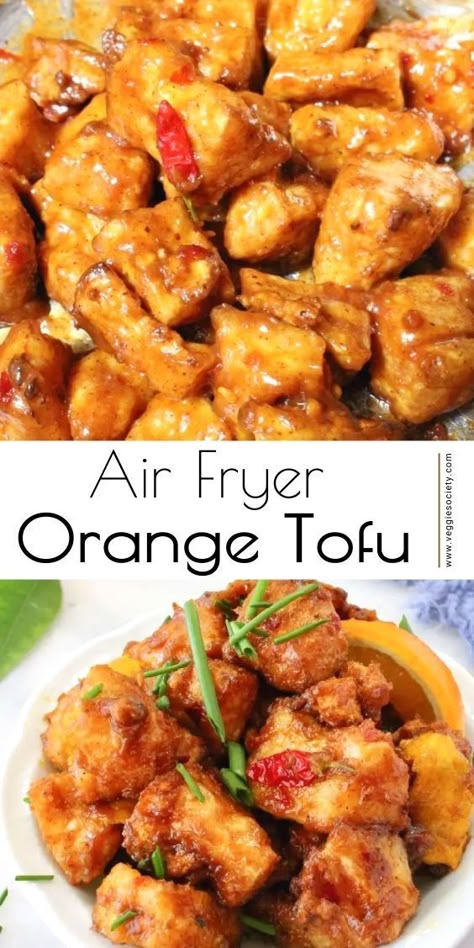 Tofu Air Fryer, Orange Tofu, Air Fryer Recipes Vegetarian, Perfect Roast, Air Fryer Recipe, Soy Recipes, Orange Glaze, Air Fryer Recipes Easy, Air Fryer Recipes Healthy