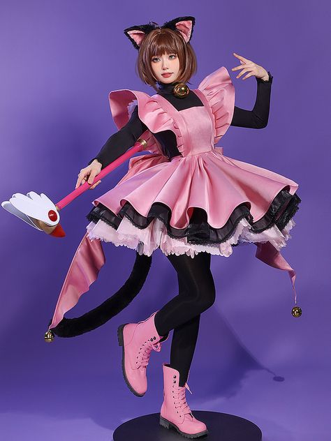 Card Captor Sakura Cosplay, Cardcaptor Sakura Cosplay, Cosplay Sakura, Magical Girl Outfit, Magical Girl Aesthetic, Sakura Cosplay, Sakura Card Captor, Baby Dress Patterns, Sakura Card