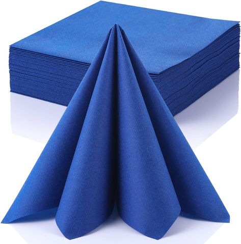 LEKOCH 50 PCS Royal Blue Luxury Large Disposable Paper Napkins, Linen Feel Party Wedding Napkins, 40 * 40 Disposable Napkins Wedding, Paper Hand Towels, Gold Cutlery Set, Napkins Paper, Paper Dinner Napkins, Linen Cocktail Napkins, Blue Napkins, White Napkins, Table Runner And Placemats