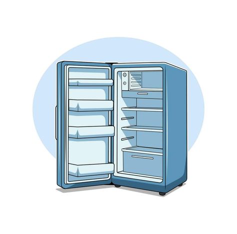 Refrigerator Cartoon Design Illustration Refrigerator Drawing, Refrigerator Illustration, Fridge Illustration, Painted Refrigerator, Refrigerator Repair, Graphic Design Infographic, Design Infographic, Alphabet Cards, Female Art Painting