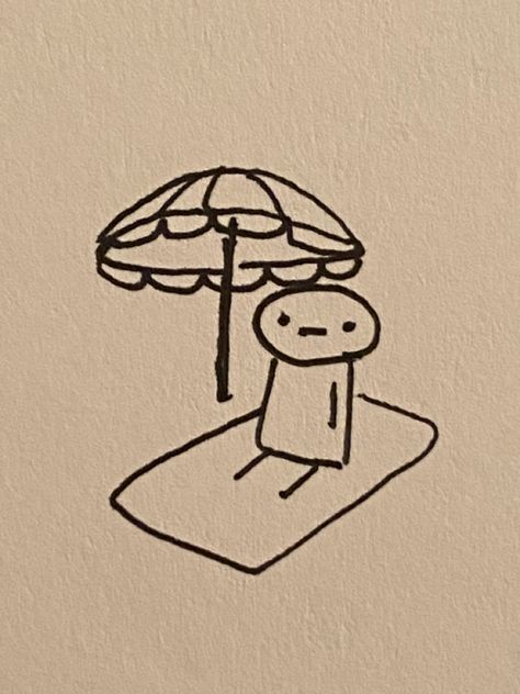 Lil Drawings Easy, Mr Bored Drawing, Mr Bored Doodle, Simple Summer Drawings, Summer Drawings Doodles, Nature Doodle Art, Mr Bored, Summer Drawings Easy, Cute Lil Doodles