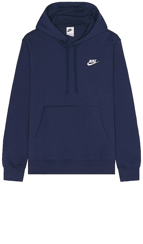 Find NIKE Club Fleece Pullover Hoodie In Blue on Editorialist. Nike Club Fleece Pullover Hoodie in Blue. - size L (also in M, S, XL/1X, XS, XXL/2X) Nike Club Fleece Pullover Hoodie in Blue. - size L (also in M, S, XL/1X, XS, XXL/2X) Self: 80% cotton 20% polyester Hood Lining: 100% cotton. Made in Pakistan. Machine wash. Front kangaroo pocket. Attached drawstring hood. Front embroidered Nike logo detail. Fleece lining. NIKR-MK56. BV2654-410. Centered around humanity and athletic innovations, Nike Blue Nike Hoodies, Cute Nike Hoodie, Nike Hoodie Navy Blue, Navy Nike Hoodie, Navy Blue Nike Hoodie, Boathouse Hoodies, Fit Inspire, Mens Nike Hoodie, Nike Blue Hoodie