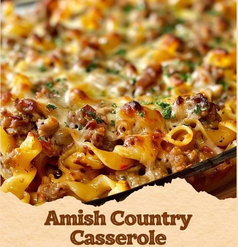 Recipes and Cool Stuff | Amish Country Casserole 🥘 | Facebook Amish Country Casserole Recipe, Amish Country Casserole, Best Amish Recipes, Country Casserole, Amish Recipes, Amish Country, Beef And Noodles, Egg Noodles, Family Dinners