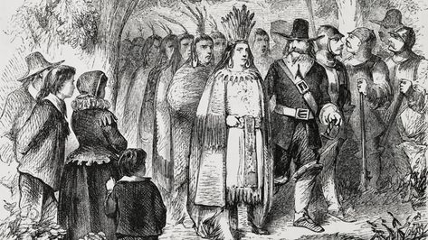 In American lore, friendly Indians helped freedom-loving colonists. In real life, the Wampanoags had a problem they didn’t know how to fix. November Homeschool, Native American Heritage Day, World Eyes, Wampanoag Indians, Thanksgiving Play, Plymouth Colony, Thanksgiving History, Age Of Exploration, Happy Thanksgiving Everyone