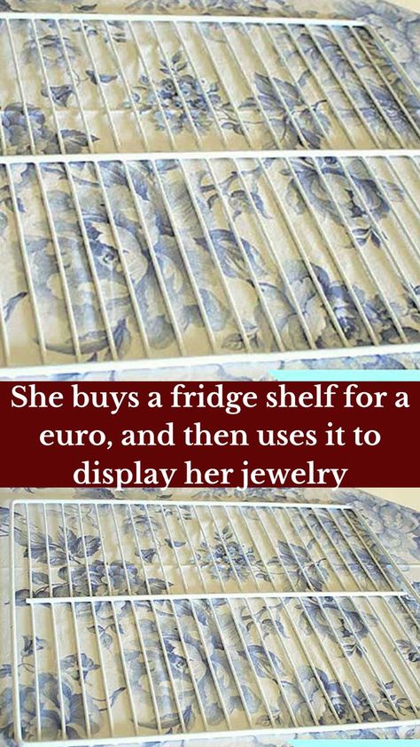 She buys a fridge shelf for a euro, and then uses it to display her jewelry Natural Jewelry Display, Fridge Shelf, Creative Jewelry Displays, Black Smokey Eye Makeup, Makeup Shelves, Fridge Shelves, Diy Display, Jewelry Display Case, Diy Jewelry Display