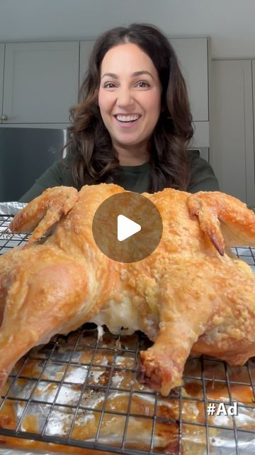 Jess Pryles | #ad I mean it when I say CRISPY! And let’s be honest, the skin is always the best part of a roast chicken. I used @heb natural roasting... | Instagram How To Get Crispy Chicken Skin In Oven, Crispy Roasted Chicken Whole, Crispy Baked Whole Chicken, Perfect Roasted Chicken, Whole Hen Recipes Oven, Roast Chicken Pieces Recipes, Crispy Roast Chicken, Flat Chicken Whole, Spachocked Chicken In Oven