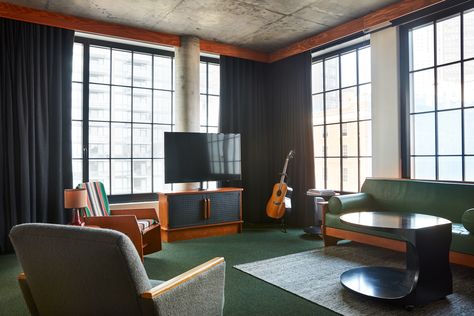 Brooklyn Just Got a New Hotel — and It Might Be the Trendiest Haunt in the Borough | Travel + Leisure Ace Hotel Brooklyn, Ace Hotel New York, Kent Johnson, Artist Studio Space, Roman And Williams, Cabin Aesthetic, Best Boutique Hotels, Hotel Branding, Ace Hotel