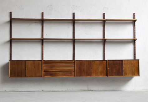 Modular Cabinets, Teak Wall, Shelf System, Wall Systems, Corner Shelves, Wall Cabinet, Wall Unit, Wall Shelf, Danish Design