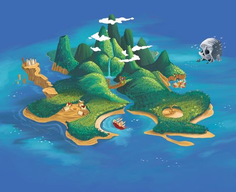 Another great Neverland pic Neverland Island, Peter Pan Cartoon, Neverland Tattoo, Concept Art Disney, Neverland Map, Island Illustration, Peter Pan Art, Peter Pan Neverland, Peter Pan Disney