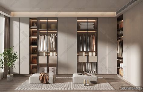 #CORONASCENES-DRESSINGROOM https://3dskyfree.com/corona-scenes-dressing-room/dressing-room-3d-models-3d-interior-scenes-068/3ds-max/ Walk In Closet Design, Wardrobe Door Designs, Parents Room, Closet Layout, Closet Decor, Wardrobe Design Bedroom, Kitchen Interior Design Modern, Salon Interior Design, Classic Bedroom