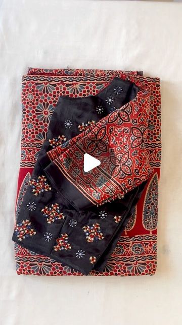 Modal Silk Blouse Design, Modal Blouse Designs, Ajrakh Saree Blouse Designs, Ajrakh Blouse Designs, Ajrakh Modal Silk Sarees, Ajrakh Sarees, Saree And Blouse, Mirror Work Blouse, Silk Saree Blouse Designs