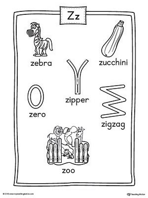 The Letter Z Word List with Illustrations Printable Poster is perfect for students in preschool and kindergarten to learn new words and the beginning letter sounds of the English alphabet. Letter Zz Activities For Preschool, Z Words, Letter Z Crafts, Preschool Language Arts, Beginning Letter Sounds, Sound Activities, Letter Sound Activities, Alphabet Worksheets Kindergarten, Preschool Language