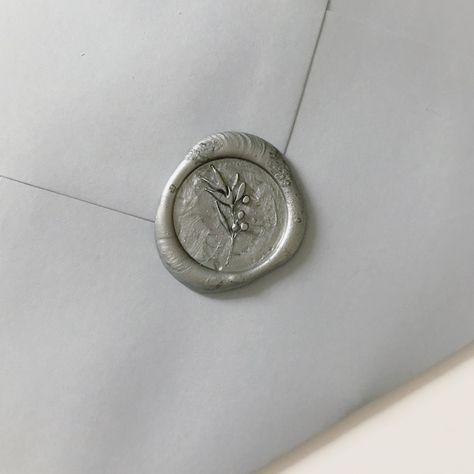 Letters With Wax Seals Aesthetic, Wax Sealed Letters Aesthetic, Wax Seal Aesthetic Dark, Silver Wax Seal, Wax Stamp Letter, Green Gold Weddings, Grey Wedding Invitations, White Wrapping Paper, Stone Island Sweatshirt