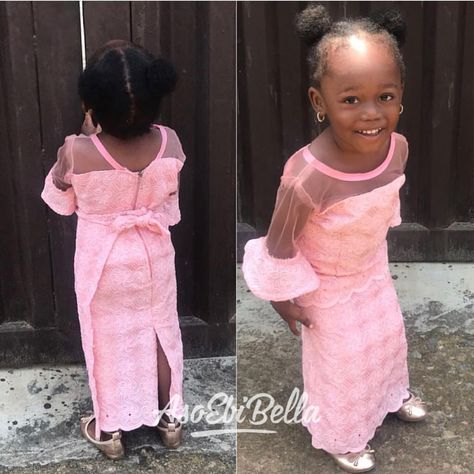 @ttlopemi  AsoEbiBella.com presents – The Latest Aso Ebi Styles -Vol. 262 - BellaNaija Lace Style For Kids, Lace Blouse Styles, Baby African Clothes, Lace Dress For Kids, African Kids Clothes, Ankara Styles For Kids, Latest Aso Ebi Styles, Girls Clothes Patterns, African Lace Styles