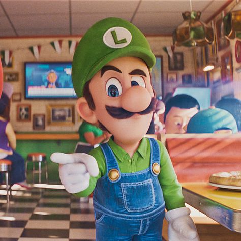 Luigi, voiced by Charlie Day, in the “Super Mario Bros Movie” (2023). Casino Luigi, Luigi Mario Movie, Luigi Movie, Peach Mario Bros, Green Warrior, Super Mario Luigi, Mario Movie, The Super Mario Bros Movie, Mario Mario