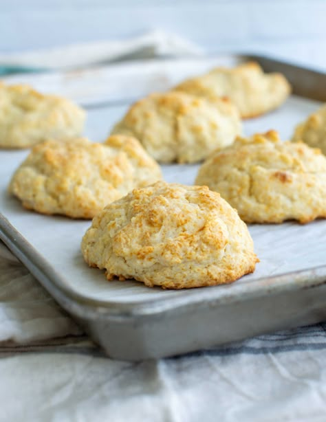 Sourdough Drop Biscuits Shortcake Recipe Homemade, Discard Recipes Easy, Drop Biscuits Easy, Sourdough Discard Recipes Easy, Buttermilk Drop Biscuits, Sourdough Discard Recipes, Sourdough Biscuits, Shortcake Biscuits, March Birthdays