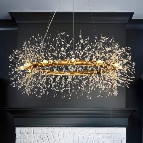 Modern Firework Crystal Chandelier for Dining Room and Living Room - On Sale - Bed Bath & Beyond - 31455771 Firework Chandelier, Modern Apartment Decor, Room Hanging Lights, Dining Room And Living Room, Chandelier For Dining Room, Retail Space Design, Foyer Chandelier, Dining Chandelier, Statement Chandeliers