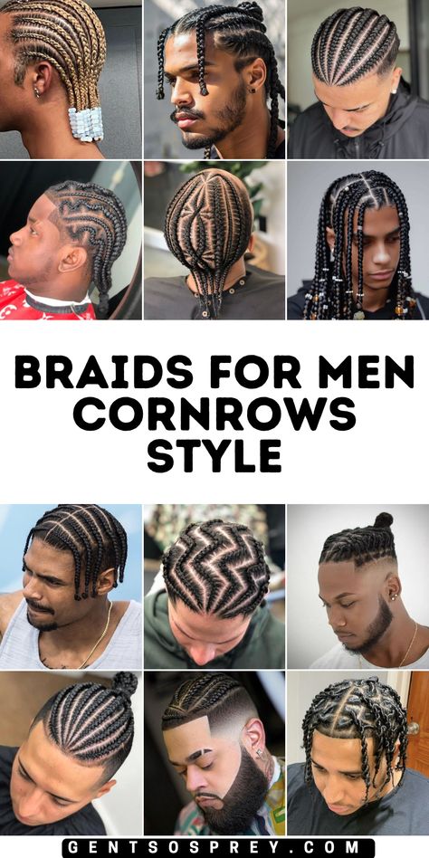 Discover 24 braids for men cornrows style ideas for 2024, perfect for those looking for easy and stylish options. Whether you have short or long hair, these cornrow hairstyles offer a modern and fashionable look. From natural hair designs to intricate braided patterns, these styles are ideal for black men seeking a trendy yet protective hairstyle. Cornrow Hairstyles For Black Man, Cornrows For Men Black, Men Plats Braids, How To Style My Hair, Male Hairstyle Ideas, Men’s Cornrows Ideas, Male Braids Hairstyles Black For Men, 6 Cornrow Braids Men, Cornrow Braids For Men