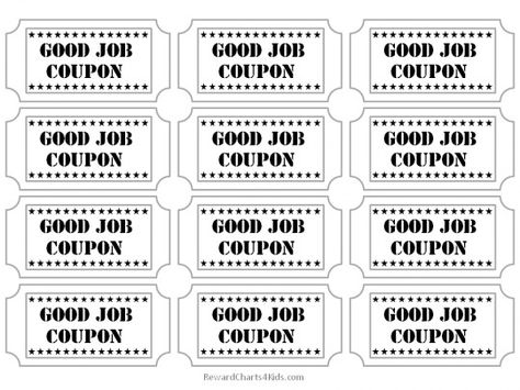 good job coupon Good Job Sticker, Reward Board, Reward Tickets, Printable Vouchers, Job Letter, Logo Online Shop, Printable Tickets, Teaching Classroom Management, Effective Resume