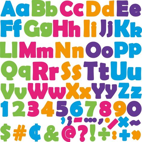 PRICES MAY VARY. 【Abundant in Quantity & Variety】You will receive a colorful bulletin board letter combo pack comprising 66 pieces uppercase letters, 98 pieces lowercase letters, 30 pieces numbers 0-9, 52 pieces punctuation marks, 14 pieces. Colorful popular bulletin board accent marks and enough adhesive dots to stick them. you can use it to combine any words and fit well in any theme you want. 【Durable & Reliable】The colorful rainbow alphabet bulletin board cactus classroom mini cutout decors Alphabet Bulletin Board, Brush Lettering Font, Colorful Bulletin Boards, Cactus Classroom, Rainbow Alphabet, Rainbow Classroom, Classroom Wall Decor, Numbers Symbols, Punctuation Marks