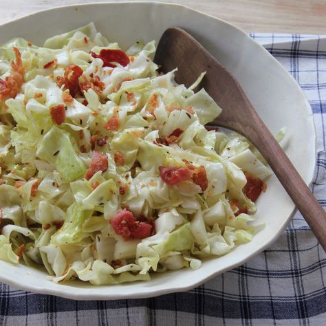 German Cabbage Salad | Food & Wine Tater Cakes, German Cabbage, Cabbage Salad Recipe, Southern Fried Cabbage, Cabbage Salad Recipes, Cabbage Recipe, Cabbage And Bacon, Bbq Ideas, Southern Dishes