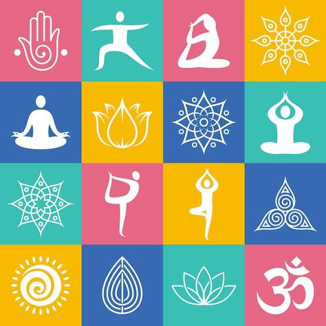 Yoga Symbols Art, Yoga Cake, Interactive Murals, Yoga Icon, Yoga Illustrations, Lipan Art, Yoga Symbols, Flyer Inspiration, Yoga Illustration