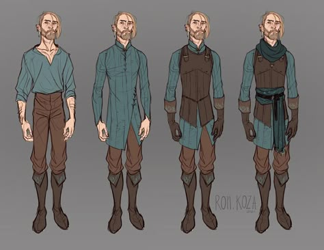 Medieval Clothing Drawing, Medieval Clothing Male, Male Fantasy Clothing, Fantasy Adventurer, Medieval Outfit, Fantasy Outfits, Medieval Clothes, Clothing Male, Art Outfits