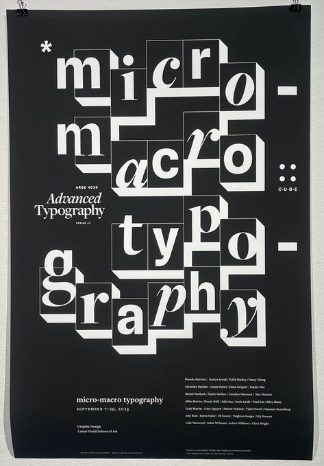 Micro-Macro Typography Exhibition Poster | People’s Graphic Design Archive Typography Exhibition, Julia Lee, See Logo, S Graphic Design, Advanced Typography, Typography Poster Design, Title Design, Bold Typography, Exhibition Poster