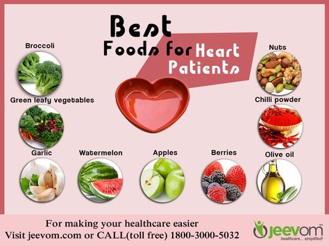 Best Foods for Heart Patients:  1. Broccoli 2. Green leafy vegetables 3. Garlic 4. Olive oil 5. Nuts 6. Berries 7. Chilli powder 8. Watermelon 9. Apples  #HealthyFood #Health #Fitness #PreventiveHealthcare Recipes For Heart Patients, Food For Heart, Cardiac Diet, Heart Diet, Heart Healthy Diet, Heart Food, Healthy Protein, Heart Healthy Recipes, Healthy Lunch Recipes