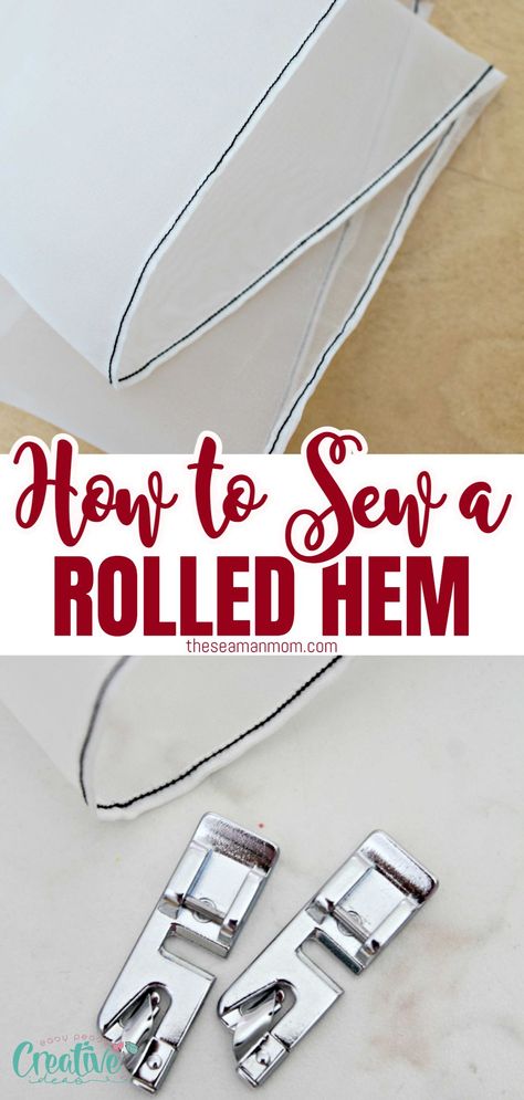 Rolled hem secrets revealed! If you were ever curious about how those tiny, perfectly sewn narrow hems on lightweight fabric are crafted in this tutorial you'll learn the best and easiest method to sew a rolled hem yourself using a rolled hem foot! Serger Sewing, Sewing Projects Free, Sewing Alterations, Sewing Tutorials Free, Secrets Revealed, Easy Sewing Patterns, Sewing Skills, Easy Sewing Projects, Diy Sewing Projects