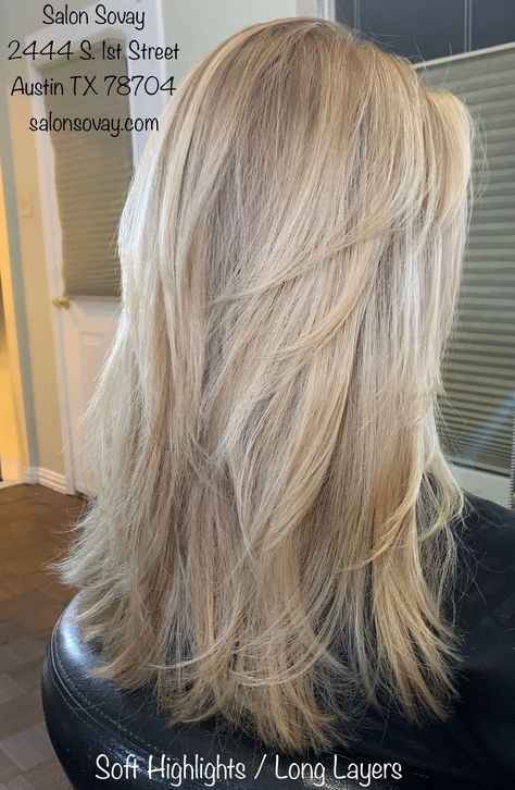 Blonde Hair Angles And Layers, Long Layers For Blonde Hair, Light Layers Blonde Hair, Blonde Lots Of Layers, Blonde Light Layers, Feathered Blonde Hair, Straight Blonde Layered Hair, Light Blonde Layered Hair, Blonde Haircut Ideas Long Layered