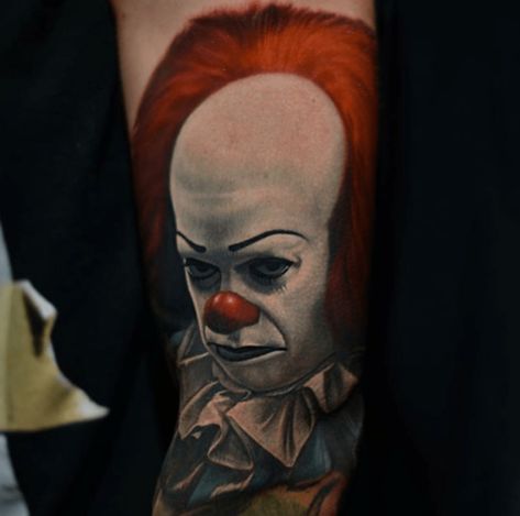 75 Terrifying Horror Tattoos by Some of the World’s Best Artists | Tattoo Ideas, Artists and Models Pennywise 1990, Steve Butcher Tattoo, Horror Sleeve, Pirate Ship Tattoos, Nikko Hurtado, Culture Tattoos, Mouse Tattoos, Clown Tattoo, Movie Tattoo