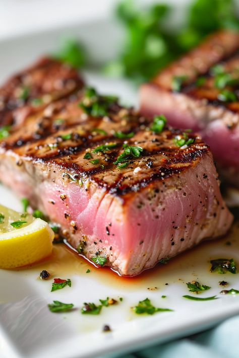 Tuna Grilled, Grilled Tuna Steak, Grilled Tuna Steaks, Healthy Grilled, Easy Keto Diet, Tuna Steak, Grilled Tuna, Pizza Sandwich, Tuna Steaks