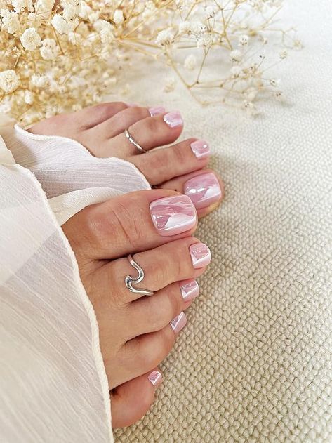 Post by btartboxnails Chrome Toe Nails Ideas, Chrome Toe Nails Designs, Chrome Pedicure Toenails, Chrome Toenails, Toe Nail Extensions, Chrome Toe Nails, Toenail Care, Press On Toenails, Gel Nail Polish Colors