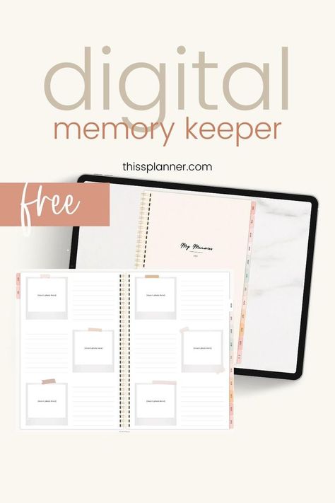 free digital memory keeper digital journal freebie digital planning for goodnotes notability [Video] | Digital memories, Free planner templates, Digital journal Digital Memory Book, Goodnote Planner, Ipad Template, Ipad Notability, Free Planner Templates, Graph Paper Notebook, Planner Tips, Digital Templates, Planner Pdf