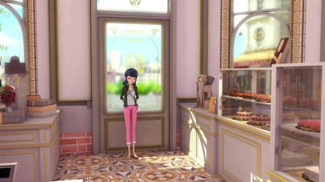 Marinette Bakery, Ladybug Cat Noir, Bakery Interior, Ladybug Art, Dream Life House, Paris Aesthetic, Cool Writing, Animation Background, Character Sheet