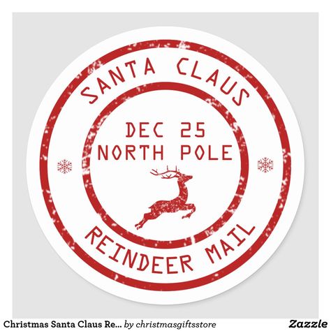 Santa Claus Mail, Santa Stamp, Santa Claus Letter, Santa Mail, Baby Reindeer, Santa Claus Reindeer, Sticker Christmas, Free Christmas Printables, Holiday Stickers