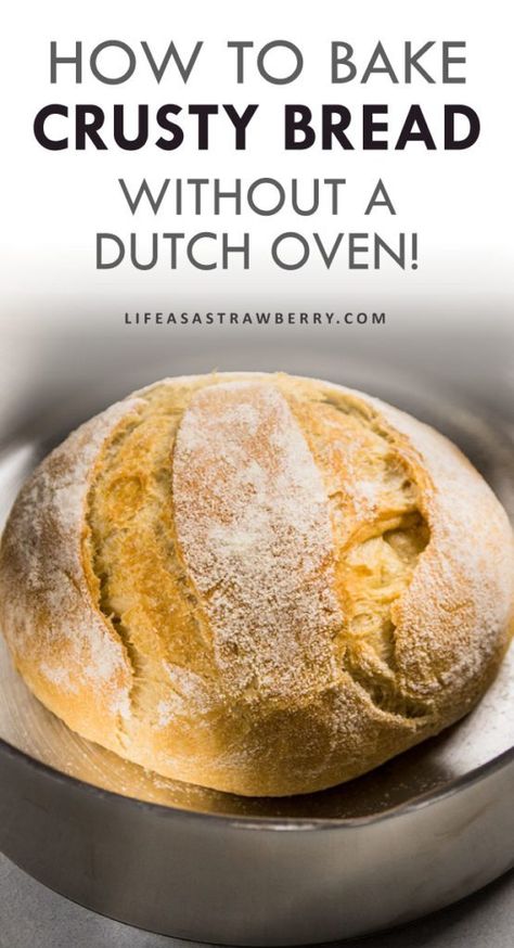 Bread Recipes No Dutch Oven, Artesian Bread, Crusty Bread Recipe, Dutch Oven Bread, Bread Oven, Artisan Bread Recipes, No Knead Bread, Bread Making, Sandwiches For Lunch