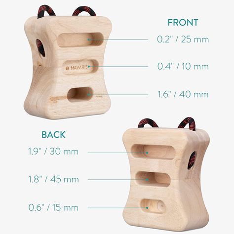 Amazon.com : Navaris Rock Climbing Fingerboards - Set of 2X Wooden Hangboard Fingerboard Hanging Block for Training Fingers, Rock Climbers - Bouldering Hang Blocks : Sports & Outdoors Diy Hangboard Climbing, Hangboard Climbing, Climbing Board, Hang Board, Rock Climbing Workout, Climbing Workout, Ninja Training, Finger Strength, Climbing Holds